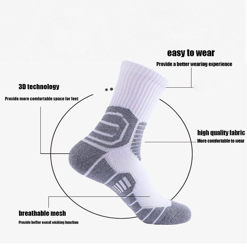 NEW Compression Crew Running Socks Athletic Socks For Men With Cushion Work Hiking Basketball Sport Socks Anti-odor And Anti-slip For Running Fitness Hiking And Cycling