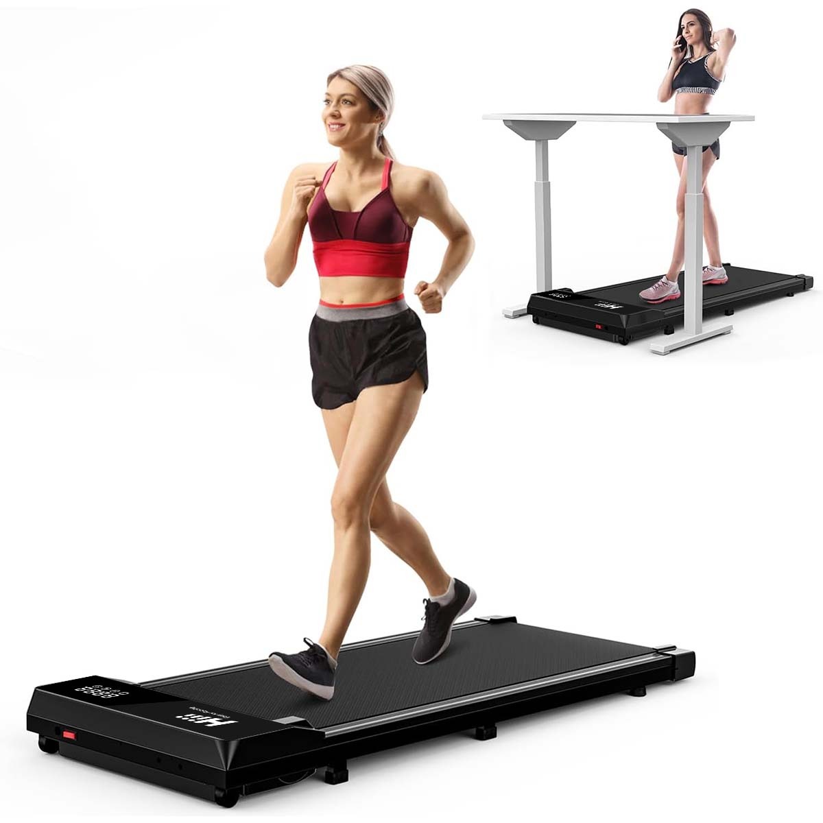 NEW Under Desk Walking Mat Treadmill, Small Portable Office And Home Treadmill, Quiet And Lightweight Flatbed Treadmill With Remote Control