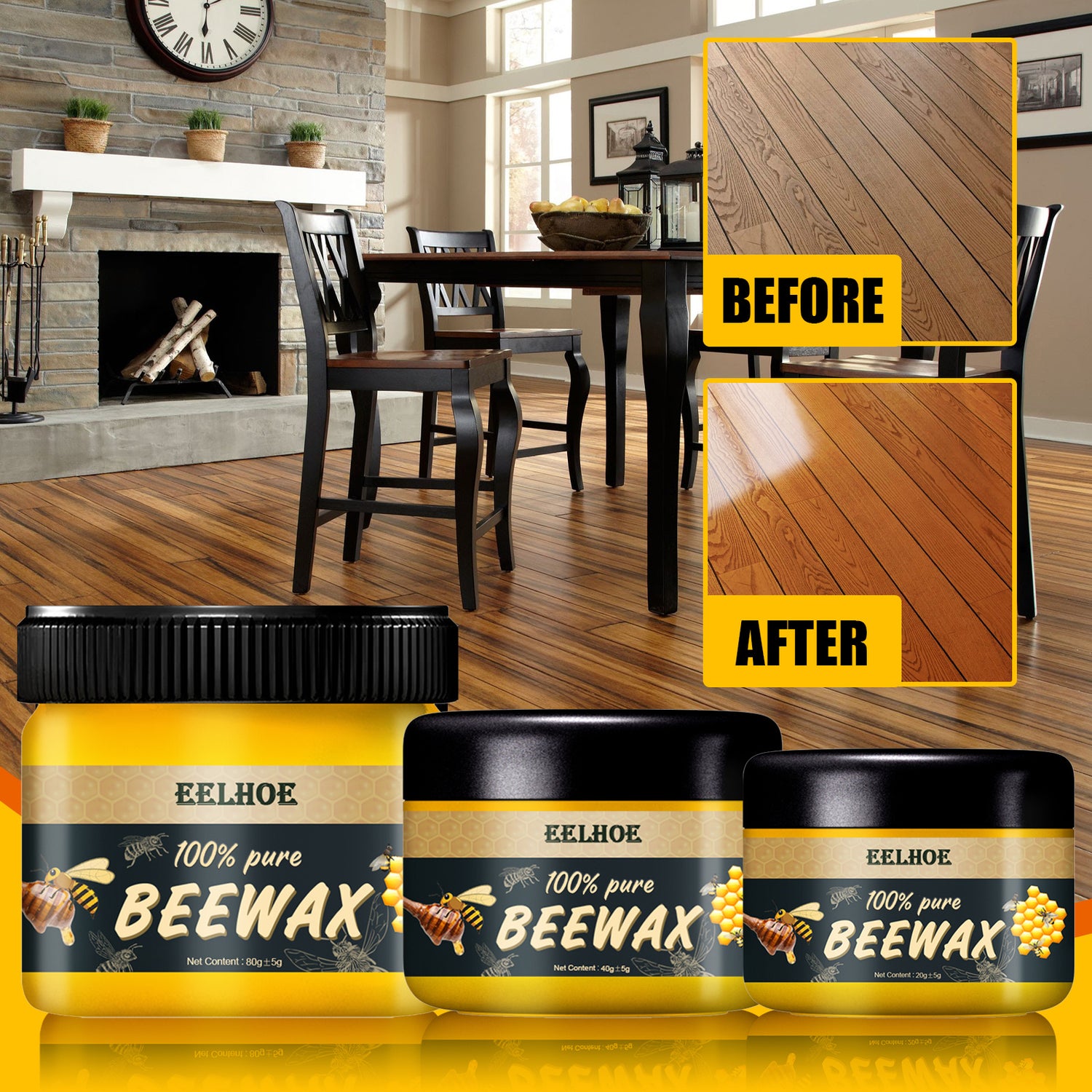 NEW Furniture Brightening Natural Beeswax Polishing Beeswax Waterproof Wear-resistant Wooden Floor Care Beeswax