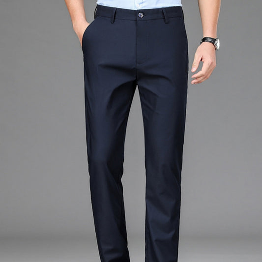 Mid-High Waist Non-ironing Thin Casual Pants