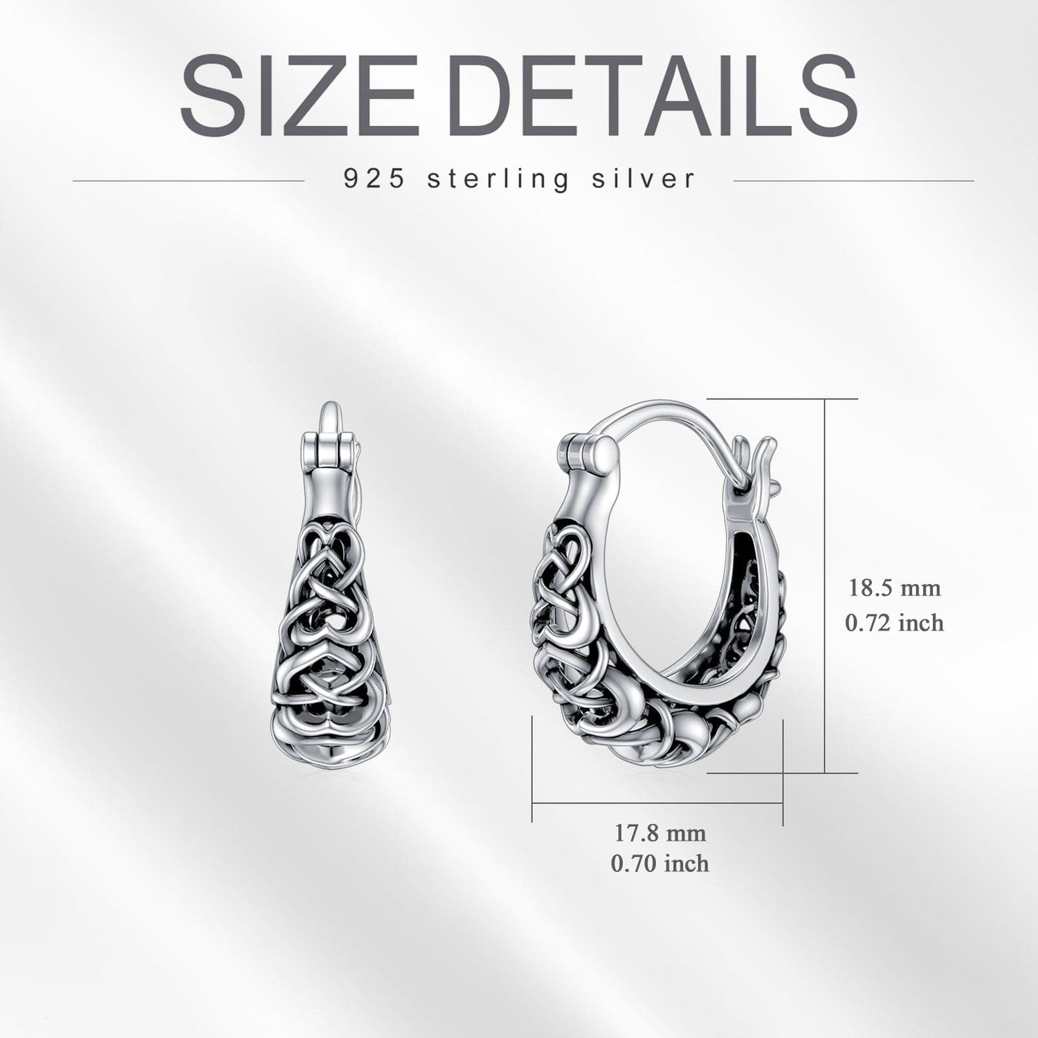 925 Sterling Silver Celtic Knot  Earrings - Jona store