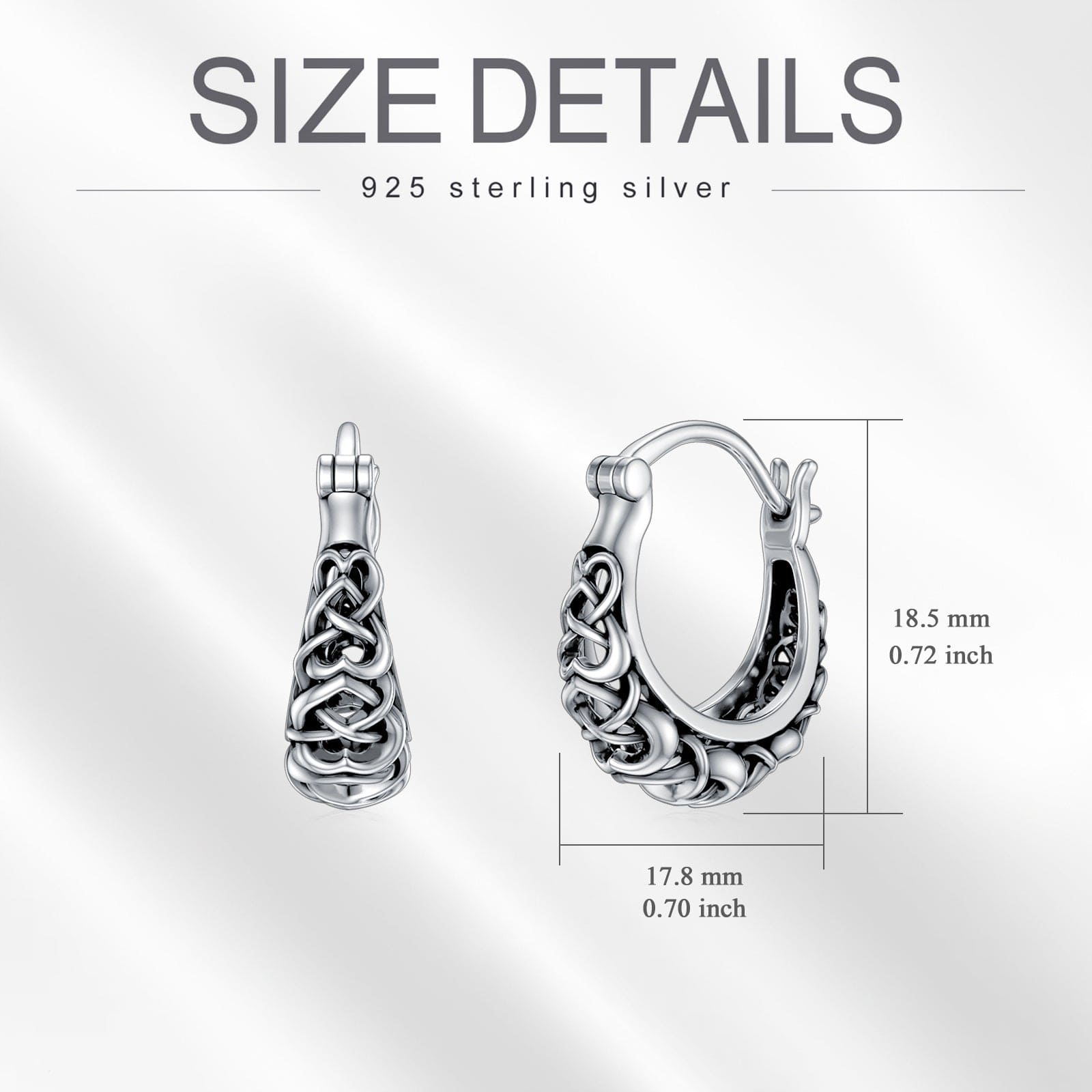 925 Sterling Silver Celtic Knot  Earrings - Jona store