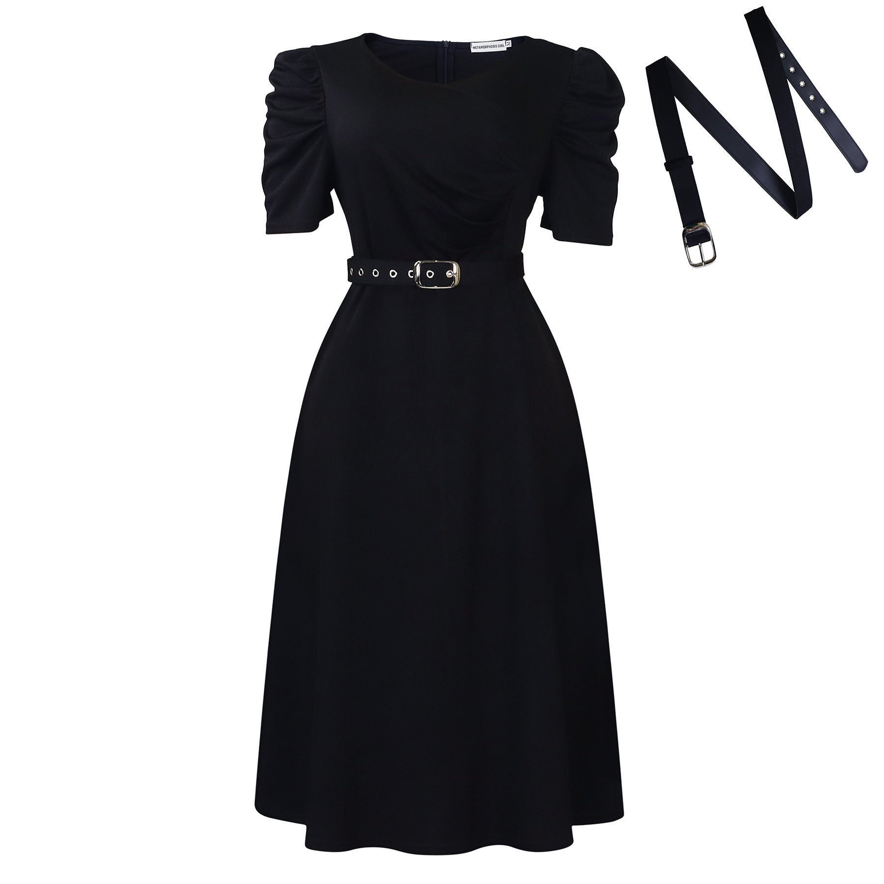 NEW Fashionable Temperament Elegant V-neck Pleated Swing Dress