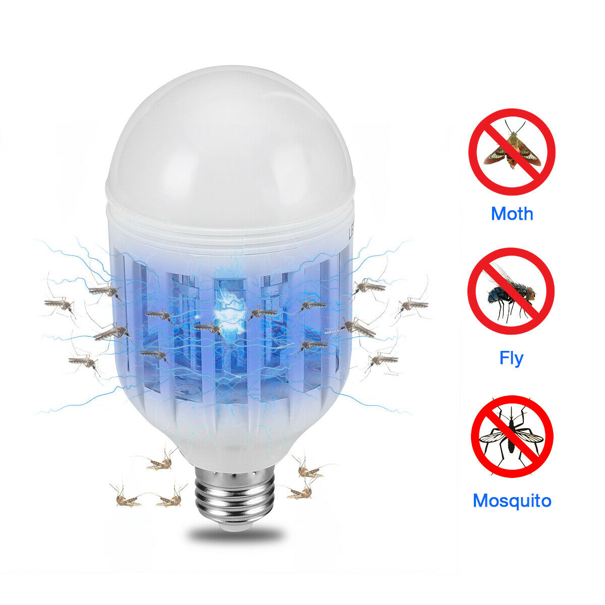 NEW Bug Zapper Light Bulb Mosquito Lamp Fly Trap Killer Indoor Outdoor Insect E26 E27
