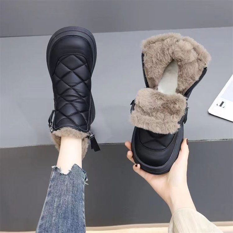 NEW Snow Boots For Women Winter New Fleece-lined Thickened Northeast China Cotton Shoes Waterproof Non-slip Warm