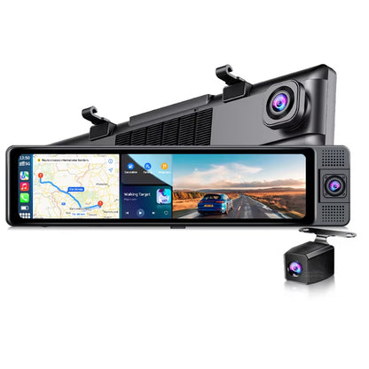 NEW 3 Cameras 360 Degree 3 Lens Car Dvr DashCam Car Dash Camera Mirror Carplay Android Wireless 3 Channel Dash Cam 2.5k With Wifi