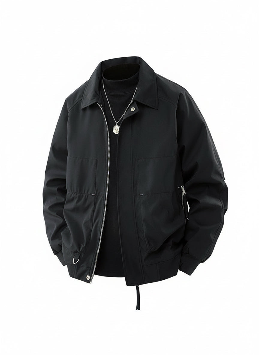 Men’s Lightweight Casual Zip-Up Jacket – Long Sleeve Stand Collar Windbreaker Coat (M–4XL)