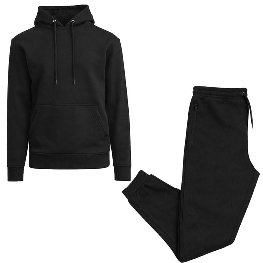 2-Piece Men’s Fleece-Lined Pullover Hoodie & Jogger Set