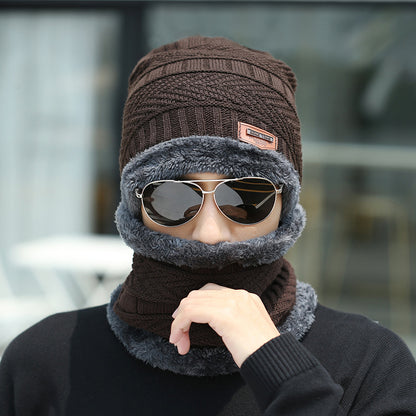 NEW Winter Beanie Hat Scarf Set Warm Knit Hat Thick Fleece Lined Winter Hat Neck Warmer For Men Women