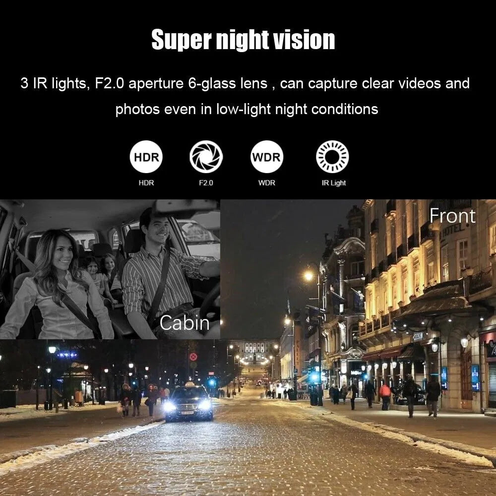 Super night vision camera with 3 IR lights, F2.0 aperture, HDR and WDR for clear night photos and videos