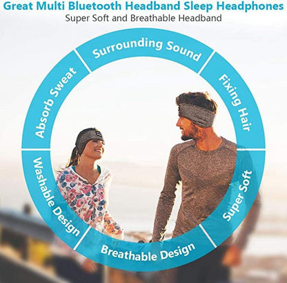 NEW Wireless Bluetooth Sleeping Headphones Headband Thin Soft Elastic Comfortable Music Ear Phones Eye Mask For Side Sleeper Sports