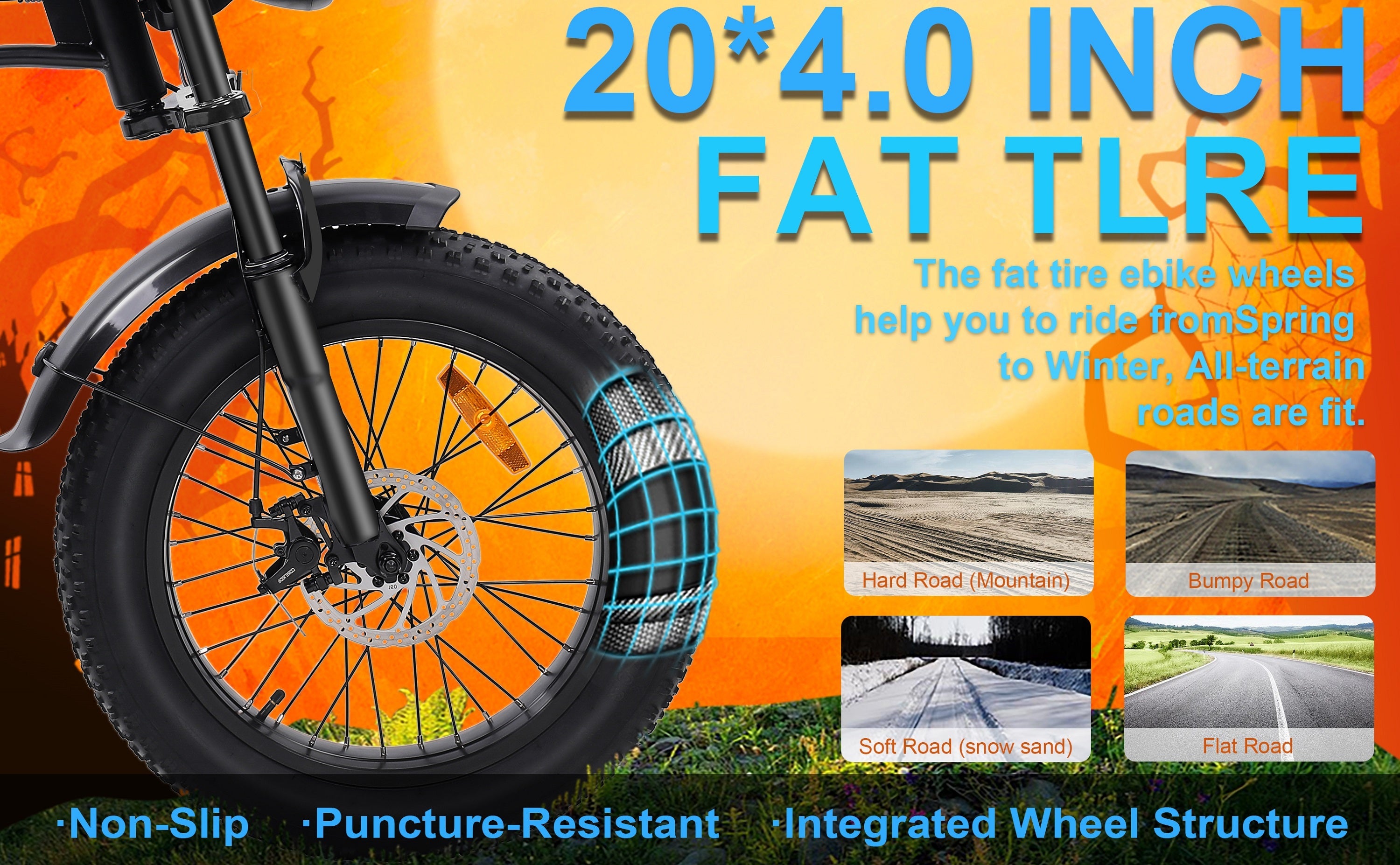 E-Bike 750W Motor,48V15Ah Battery,20 Inches