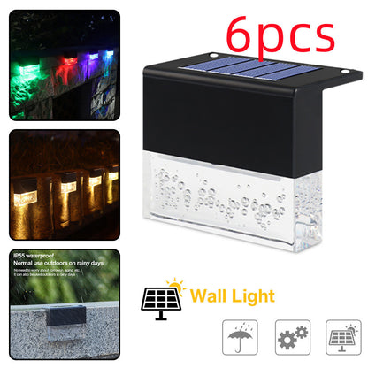 NEW Waterproof New RGB LED Solar Light Step Fence Light