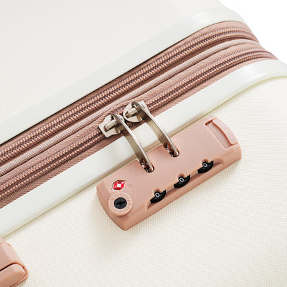 3-Piece Lightweight ABS Luggage Set with USB Charging Port, Spinner Wheels &amp; Expandable Suitcase