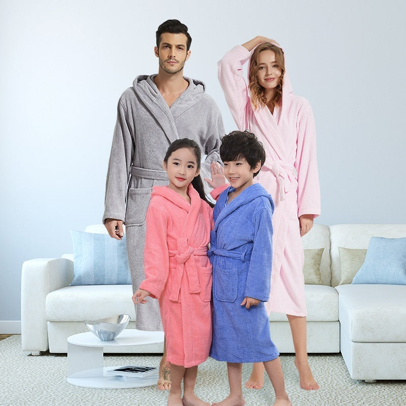 NEW Pure Cotton Hotel Bathrobe Thickening Towel Material Nightgown