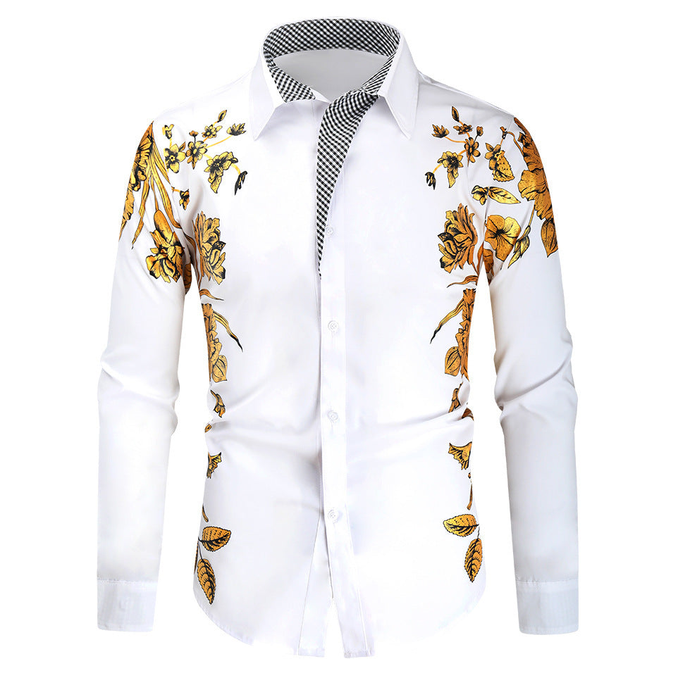 NEW Fashion Bronze Print Men&