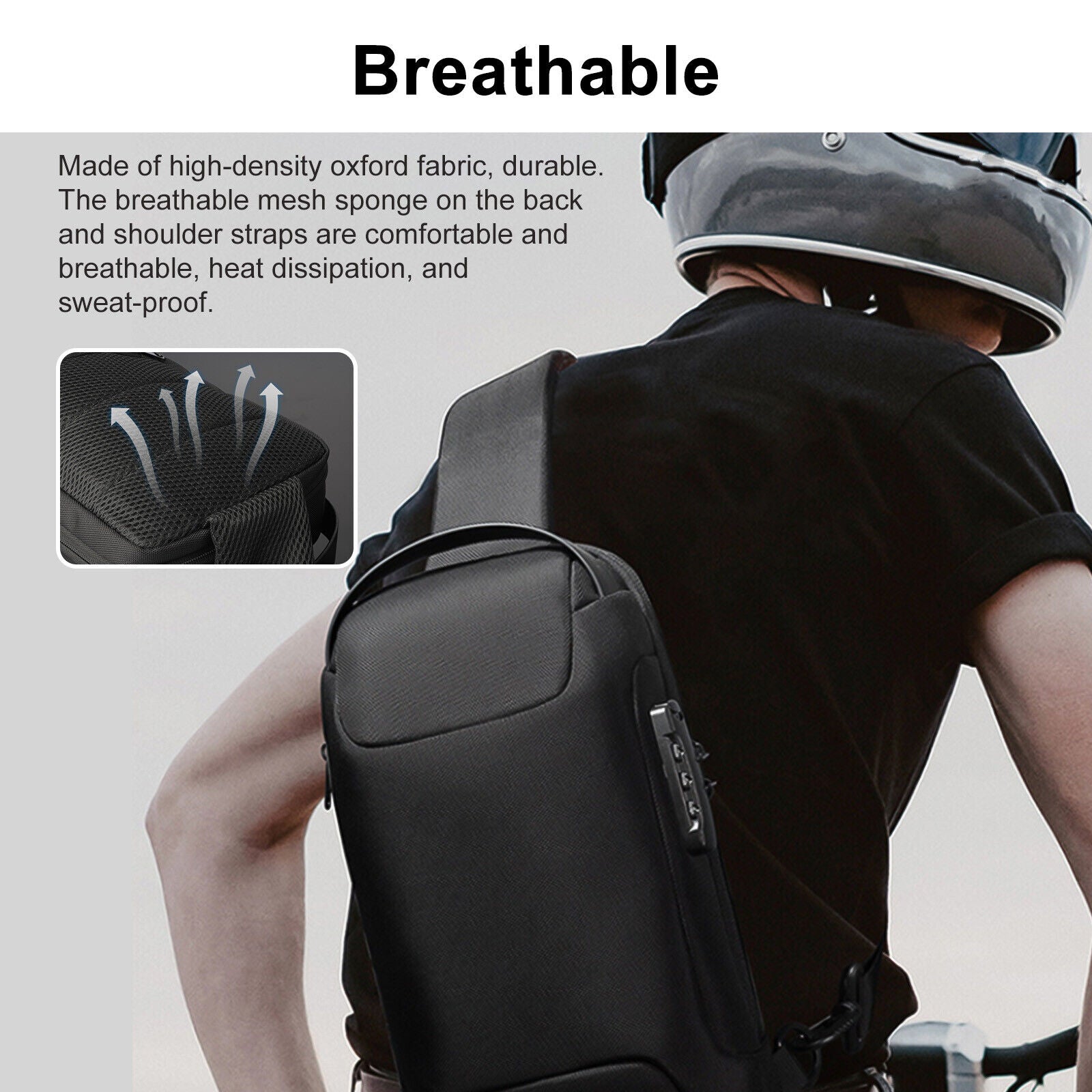 NEW Waterproof Oxford Multifunction Crossbody Bags Anti-theft Shoulder Bags Messenger Sling Chest Bag Pack For Male Sling Shoulder Crossbody Waterproof Anti-theft Chest Bag Backpack Pack USB