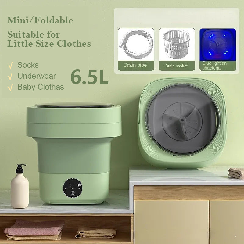 NEW Mini Foldable Washing Machine Portable Mini Socks Underwear Panties Washing Machine Big Capacity 3 Models With Spinning Dry Gadgets