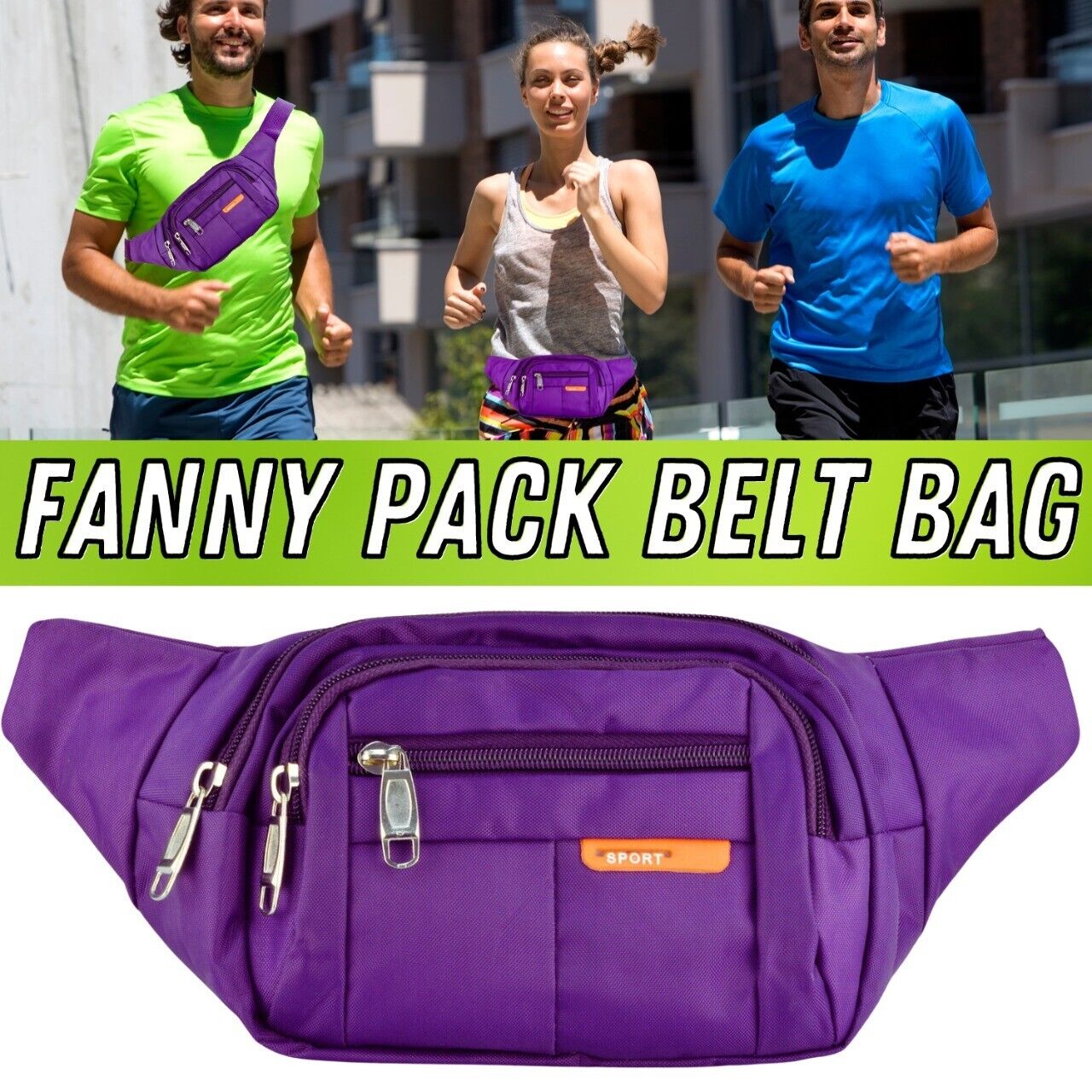 NEW Men &amp; Women Fanny Pack Belt Waist Bag Cross Body Sling Shoulder Travel Sport Pouch