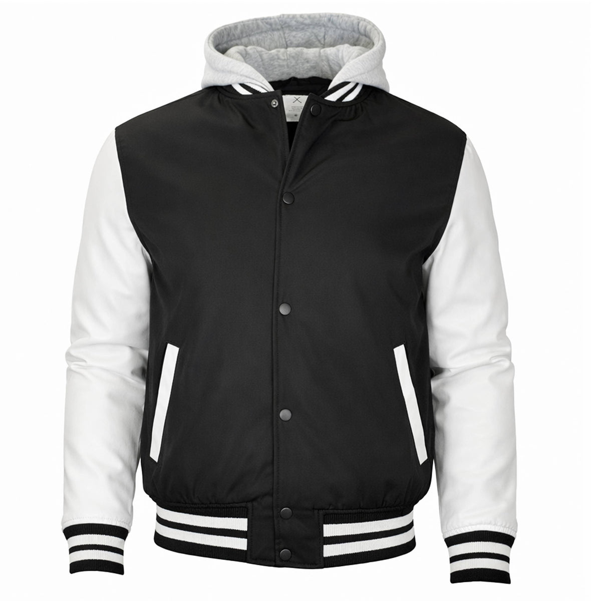 Men’s Hooded Varsity Jacket w/ Detachable Hood