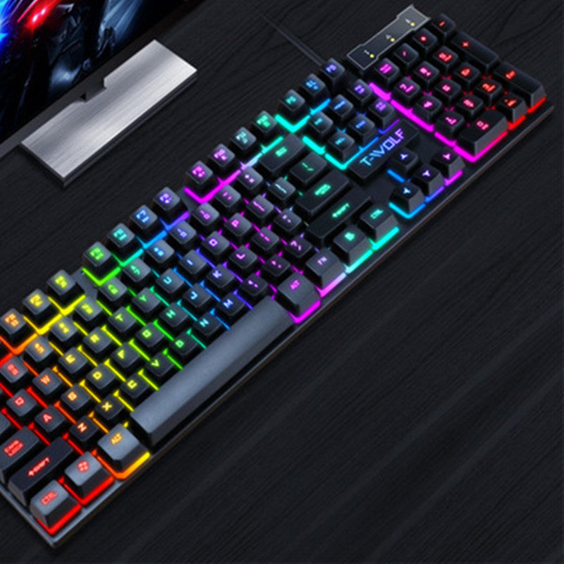 NEW Gaming Usb Luminous Wired Keyboard Floating Manipulator