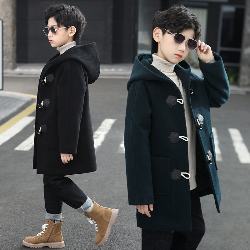 NEW Boy Thickened Woolen Coat