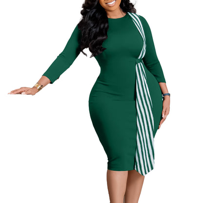 NEW Fashion Hip Slimming Round Neck Pencil Skirt Dress