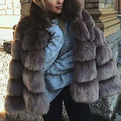 NEW Women Luxury Winter Warm Fluffy Faux Fur Short Coat Jacket