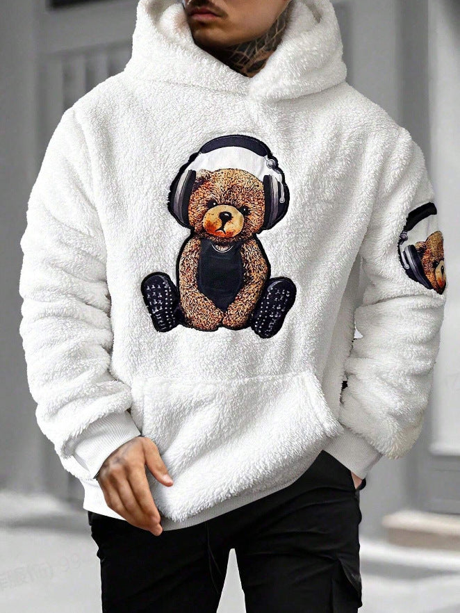 NEW FallWinter Hoodie Bear Embroidered Coat