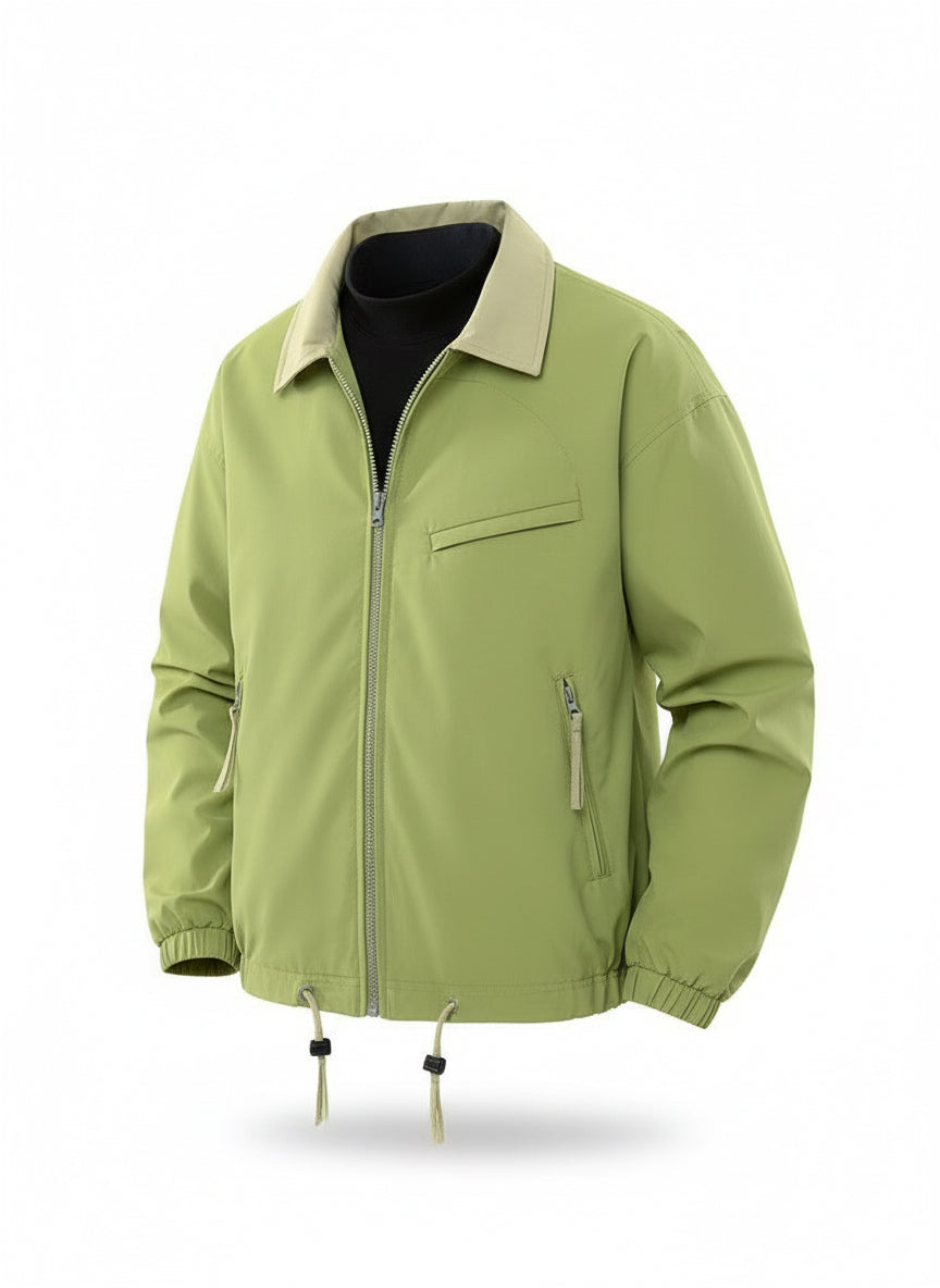 Men’s Lightweight Casual Zip-Up Jacket – Long Sleeve Stand Collar Windbreaker Coat (M–4XL)