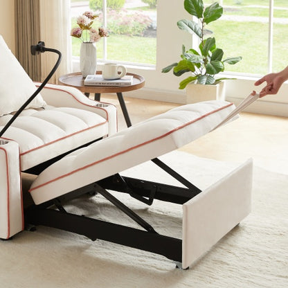 NEW 3-in-1 Sofa Bed, Convertible Sleeper Chair Sofa Bed Adjustable Pull Out Sleeper Chair Bed Multi-Pockets Folding Sofa Bed For Living Room Bedroom Small Space