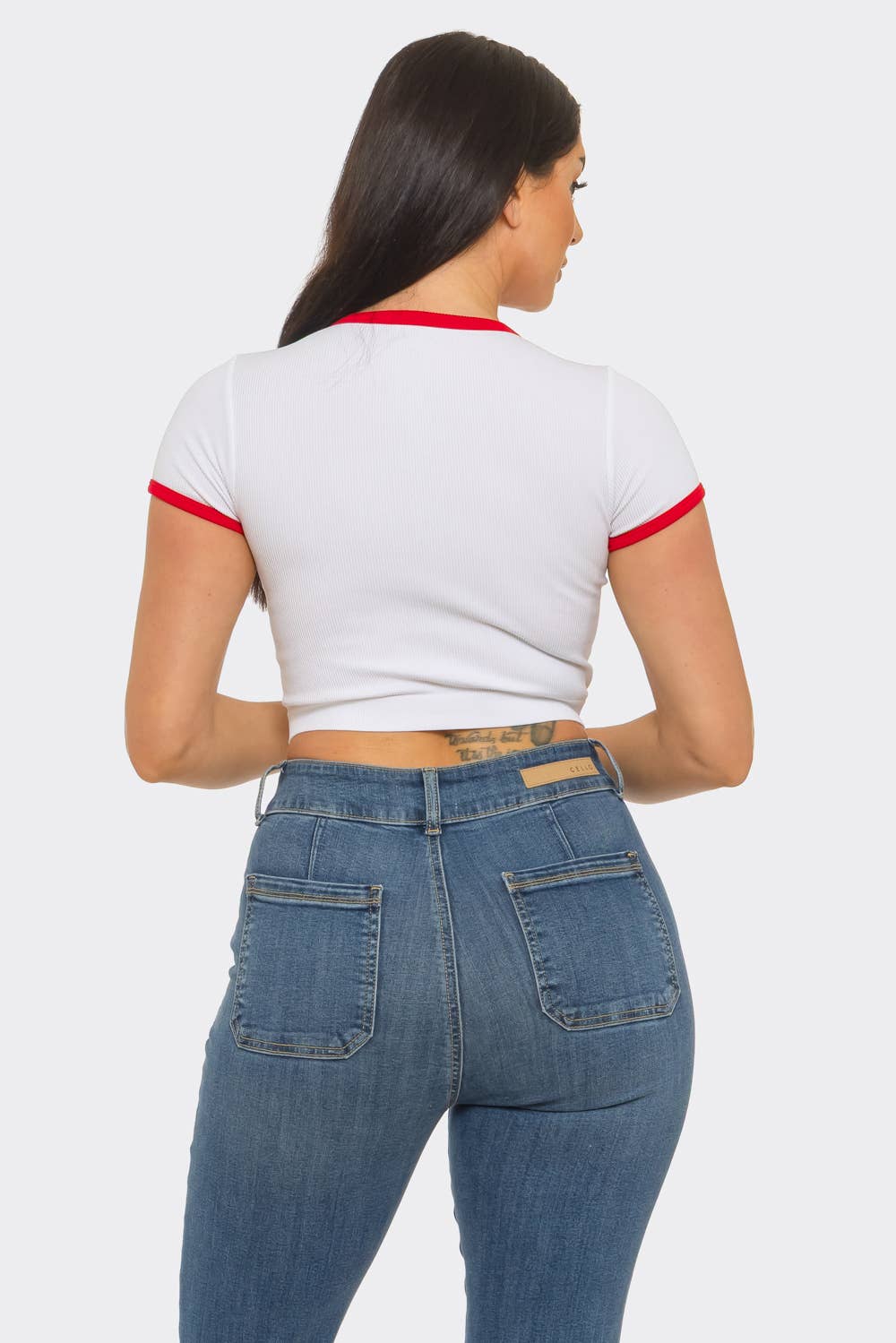Seamless Contrast Binding "89" Screen Print Top