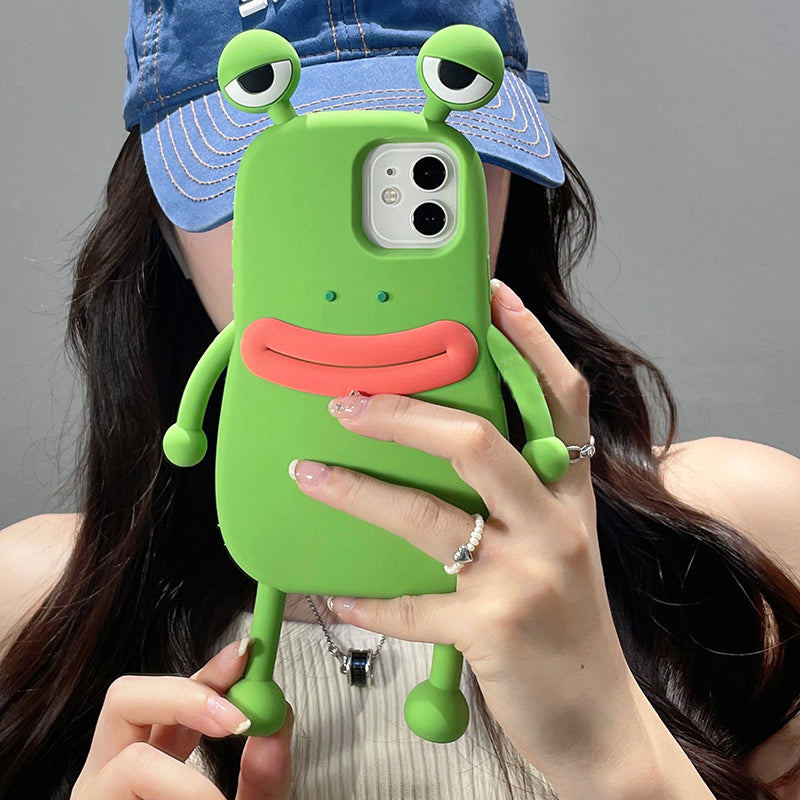 Funny Silicone 3D Frog Phone Case Shockproof Bumper Cover