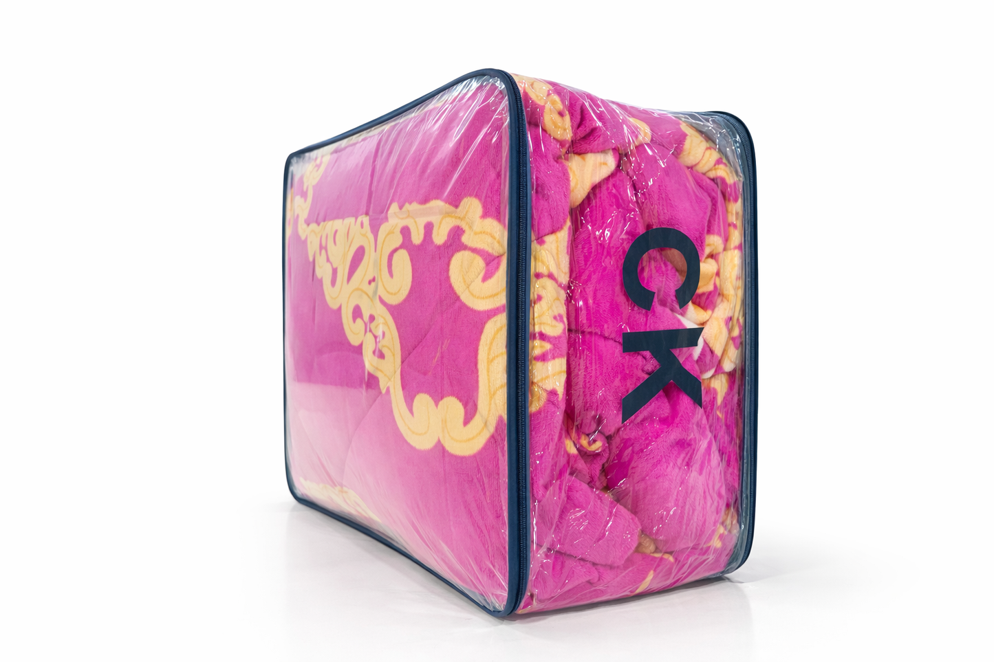 7-Piece Luxury Comforter Set with Curtains & Pillow Shams – Queen, King, Cal King – Pink Embroidered Bedding Set