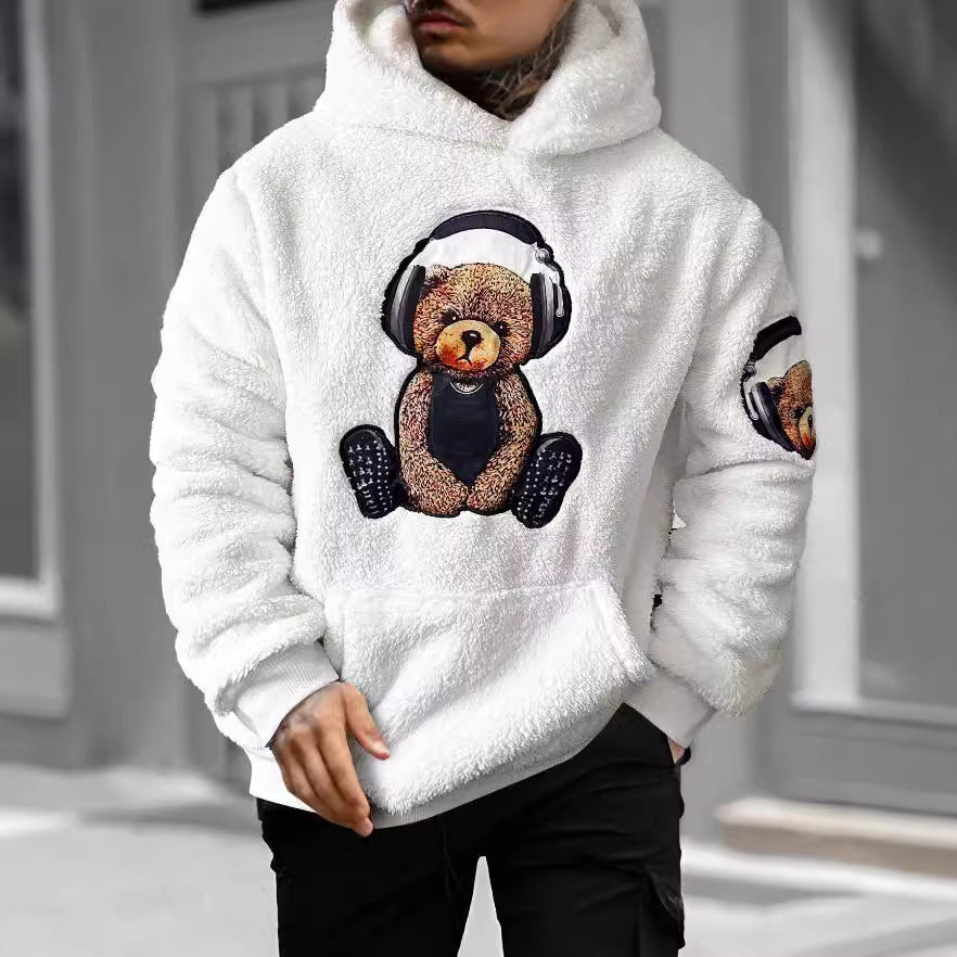 NEW FallWinter Hoodie Bear Embroidered Coat