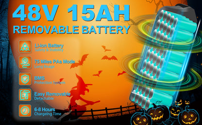 E-Bike 750W Motor,48V15Ah Battery,20 Inches