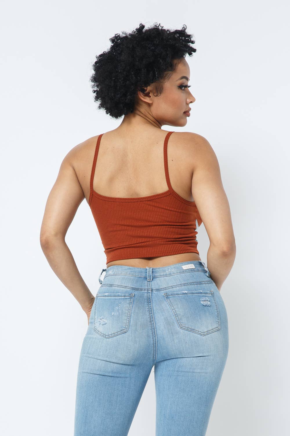 Sleeveless Color Block Crop Top