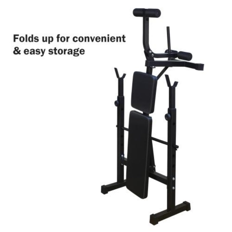 Olympic Weight Bench with Squat Rack – Adjustable Home Gym Bench Press Set for Full-Body Strength Training