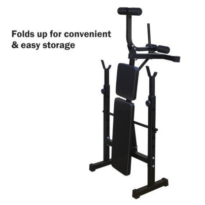 Olympic Weight Bench with Squat Rack – Adjustable Home Gym Bench Press Set for Full-Body Strength Training