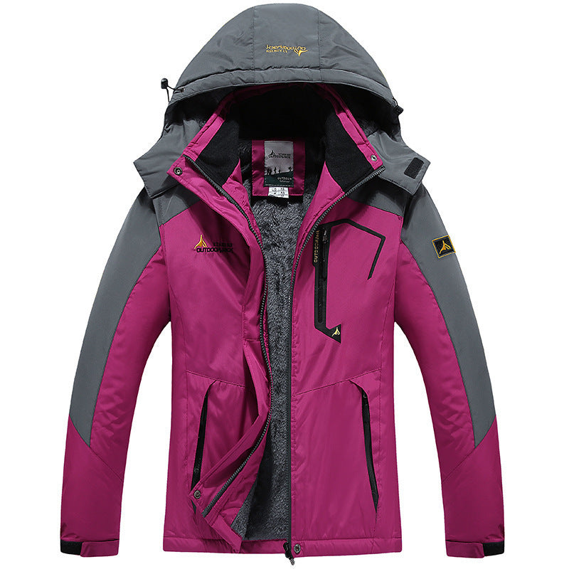 NEW Female Shell Jacket Plus Size Fleece-lined Thicker Windproof Riding