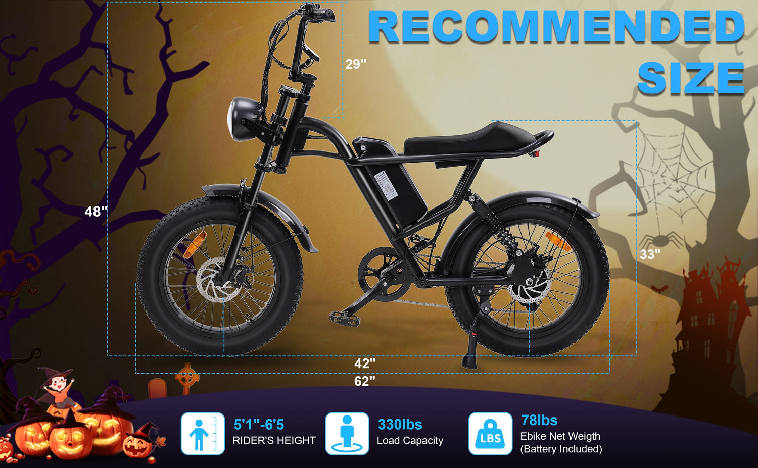 E-Bike 750W Motor,48V15Ah Battery,20 Inches