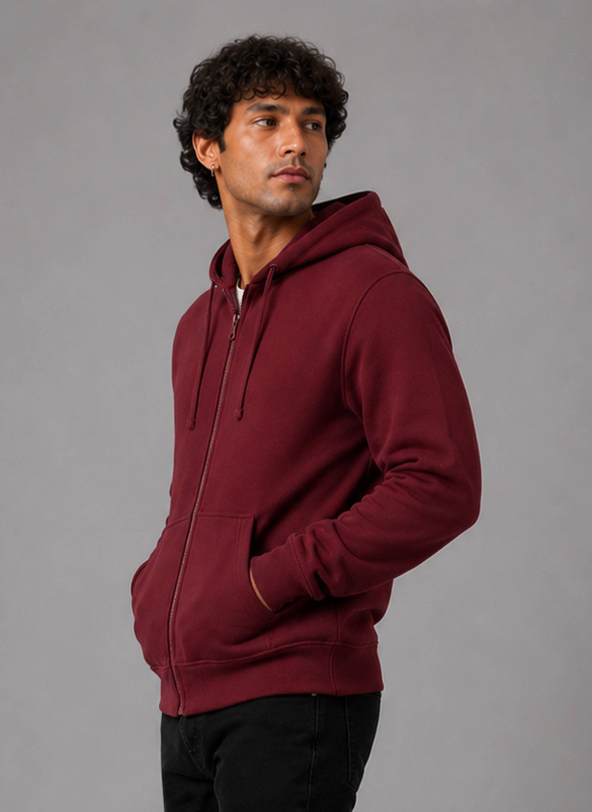 UNISEX FLEECE ZIPPER HOODIE