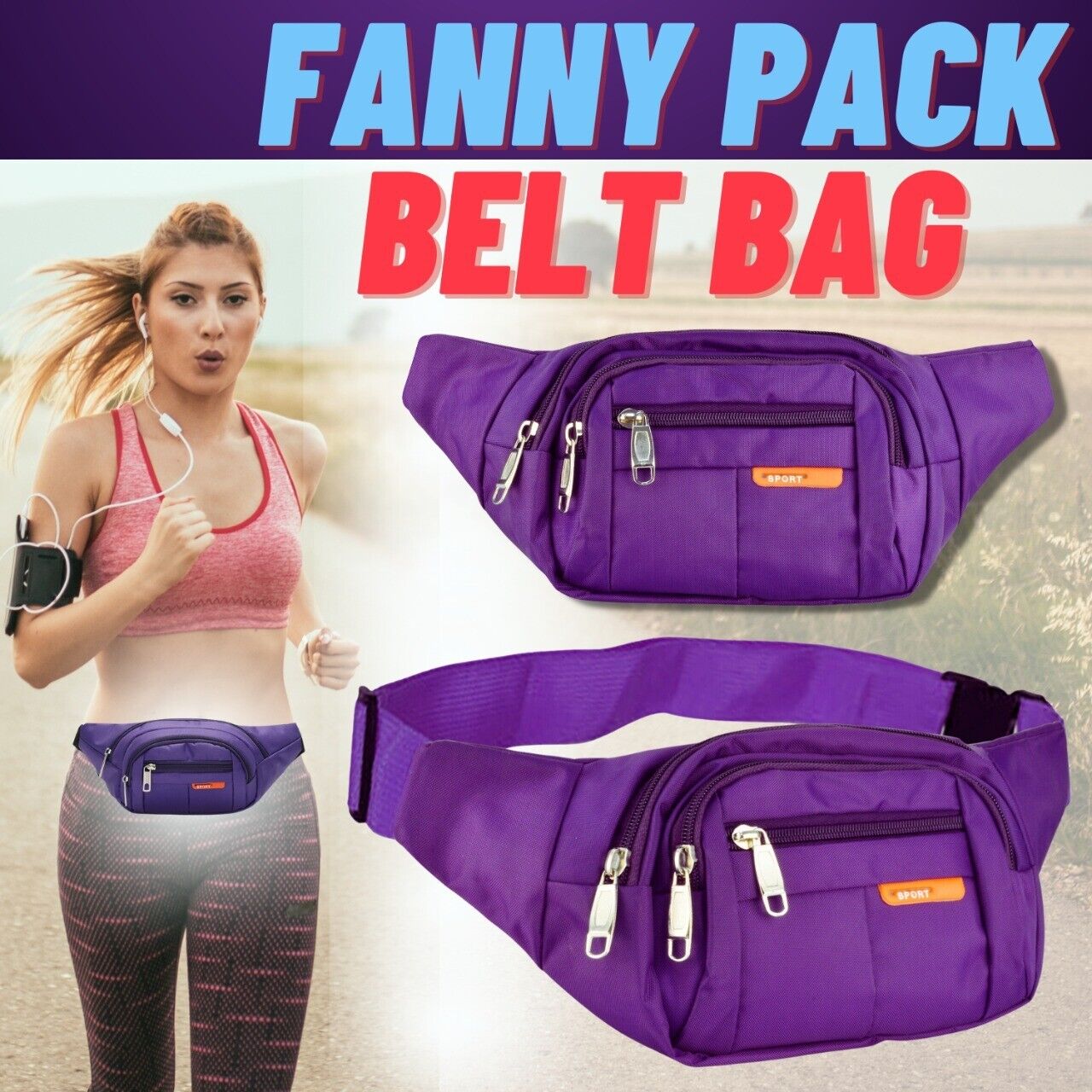 NEW Men &amp; Women Fanny Pack Belt Waist Bag Cross Body Sling Shoulder Travel Sport Pouch