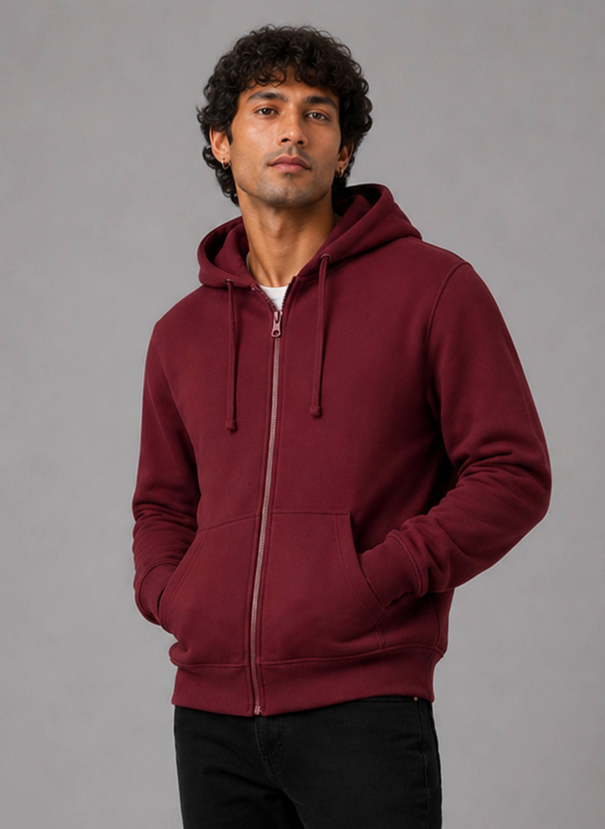 UNISEX FLEECE ZIPPER HOODIE