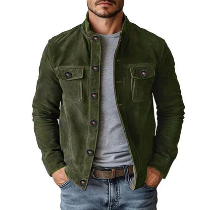 Men’s Faux Suede Jacket — Slim Fit Vintage Style
