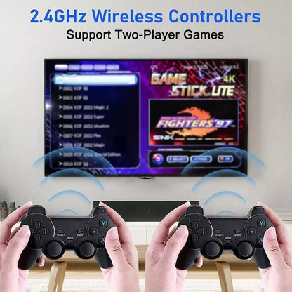 NEW 4K Retro Game Console Plug-Play 20000- Video Game Stick-2x Wireless Controllers