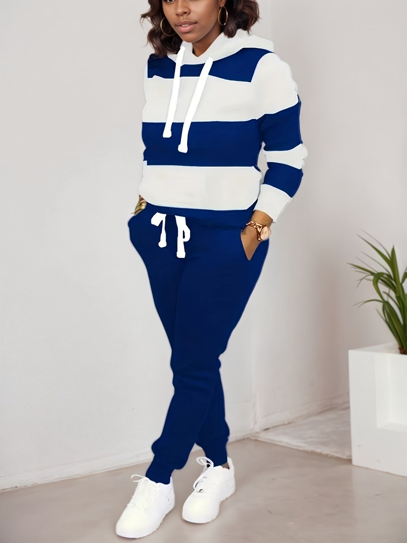 Women’s Two-Piece Casual Sportswear Set – Long Sleeve Hoodie & Jogger Pants