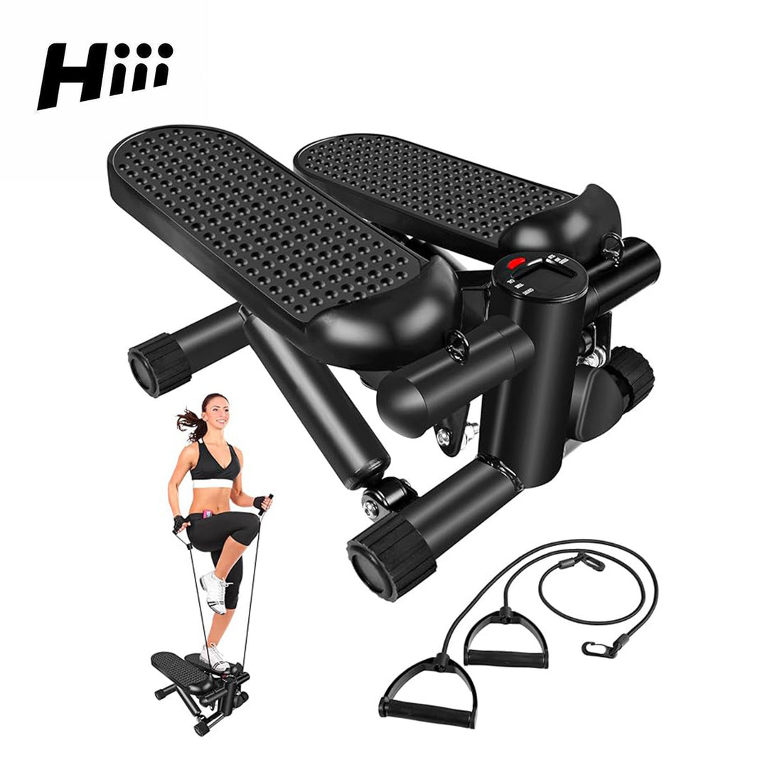 1pc,hiii,Steppers For Exercise At Home,Mini Stair Stepper 330 Lb Capacity,Workout Stepper Machine For Exercise,Mini Stepper With Resistance Bands