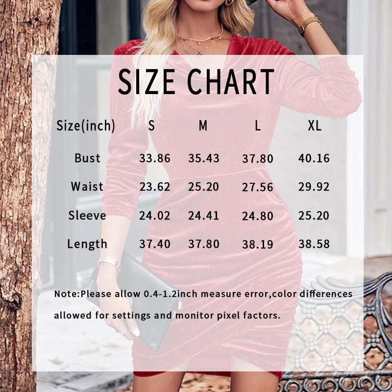 Women's Cowl Neck Bodycon Mini Dress, Long Sleeve Ruched Cocktail Dress