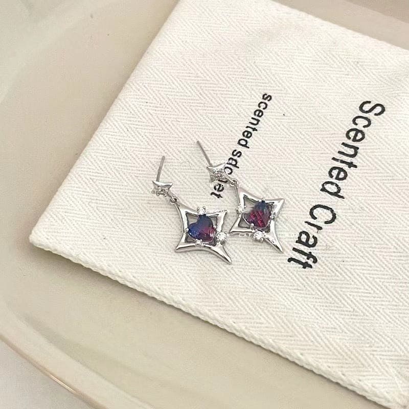 Purple Gradient Asterism Earrings - Jona store